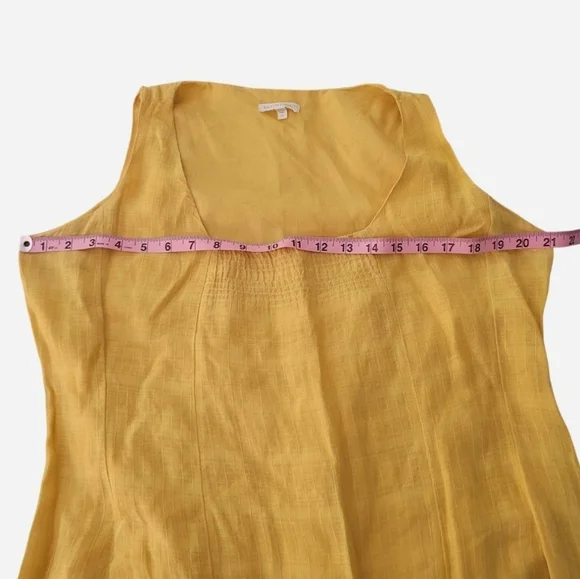 Eileen Fisher Lagenlook Linen Textured Midi Dress Lined Pockets Size M Minimal - Picture 8 of 9